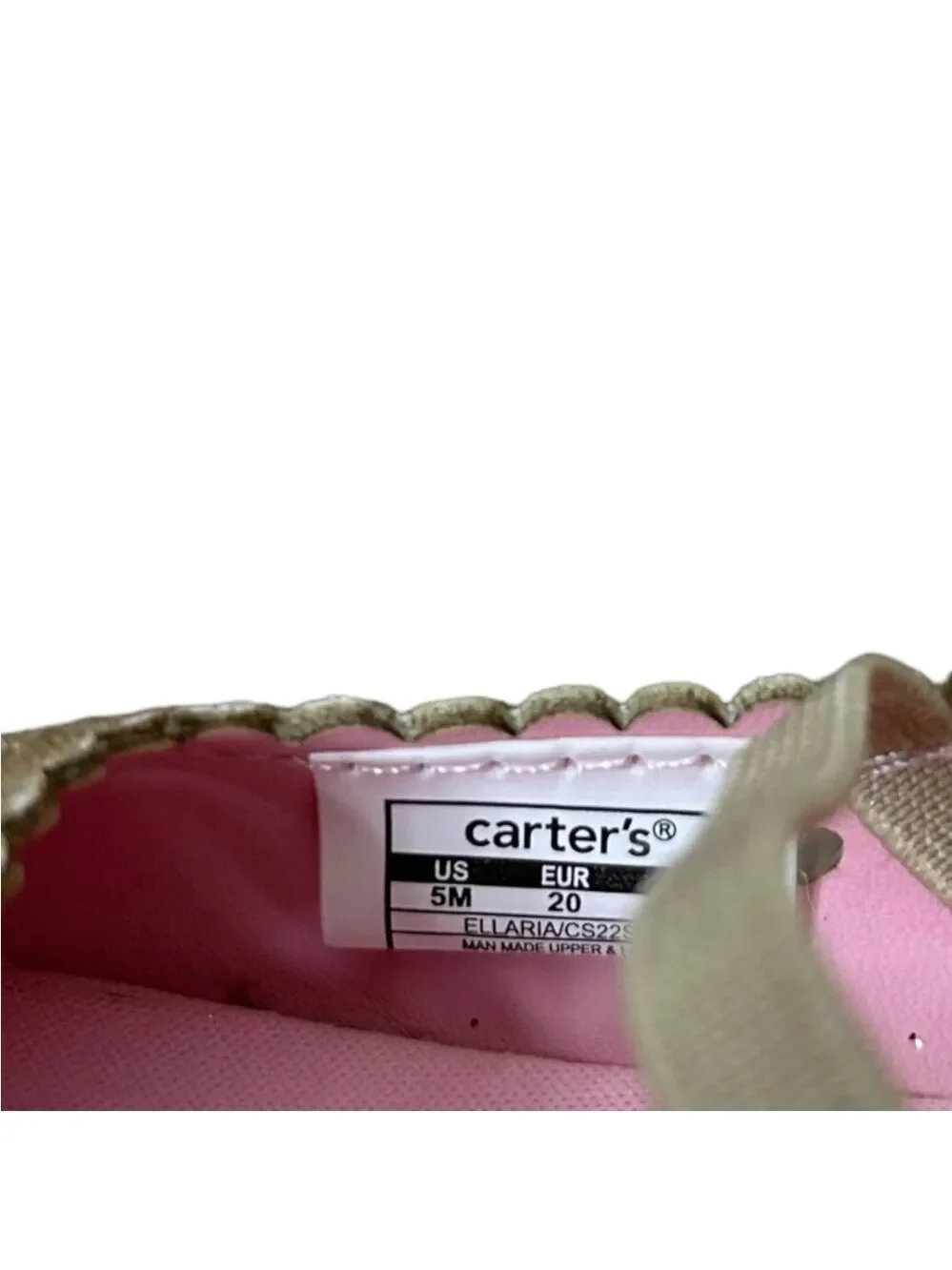Carters Toddler Girl's Ellaria Slip On Ballet Flats Gold Sparkle Size 5